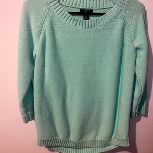 Medium Gap bright teal 3/4 length sleeve sweater